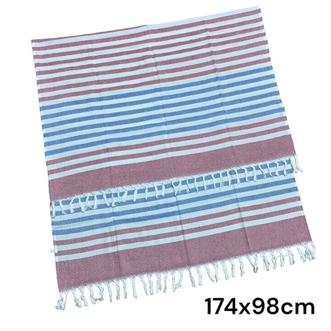 Red And Blue Stripped Beach Towel