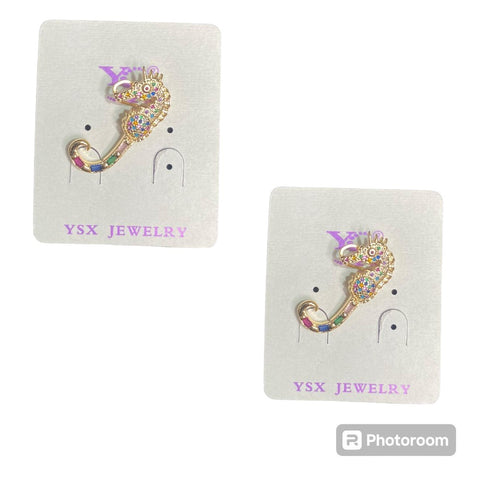 Sea horse cuff earrings