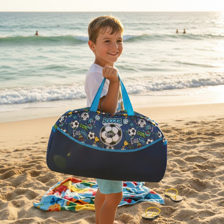 Kids navy blue duffle bag with soccer ball print, Jack Gifts Online Lebanon
