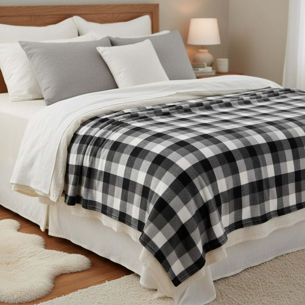 Grey Sqaures Blanket