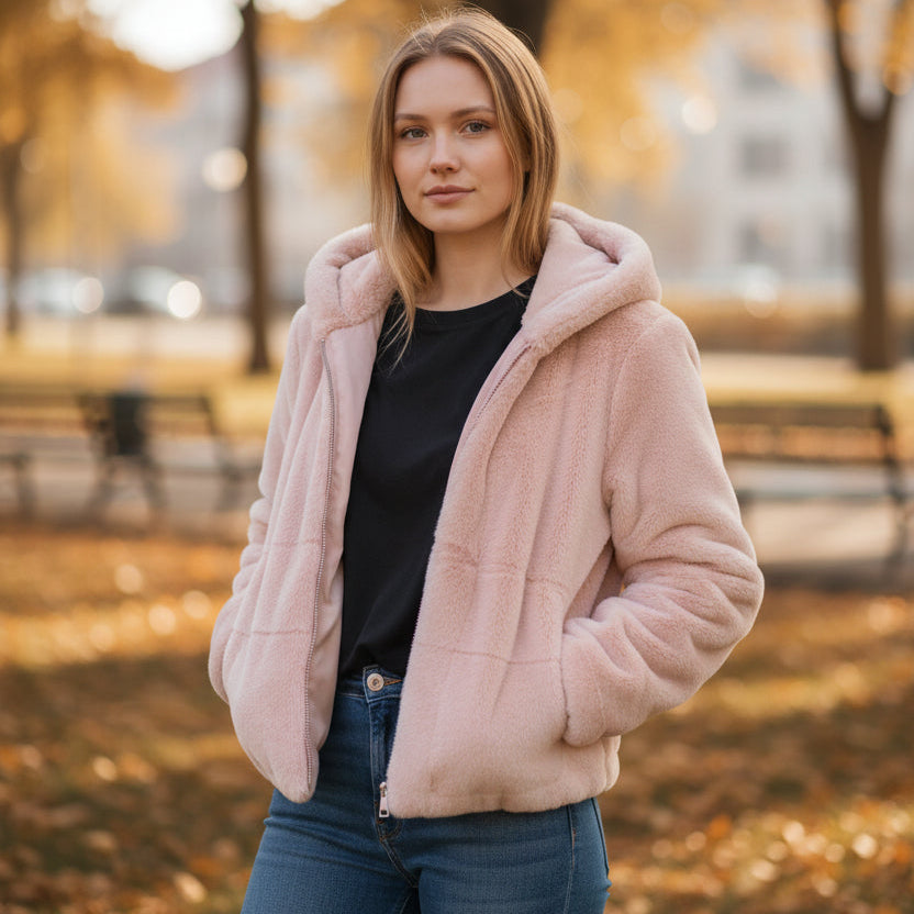 Long Pink Fur Jacket