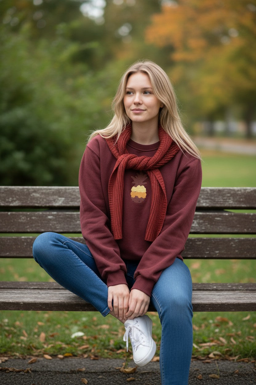 Pineapple sweatshirt + Shoulder Scarf