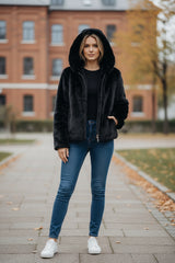 Long Black Fur Jacket