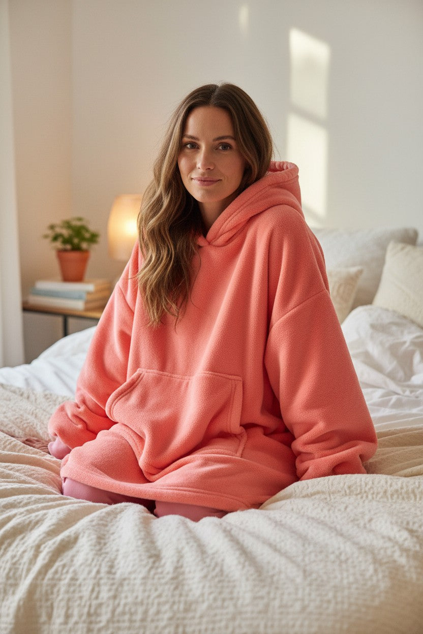 Bold Pink hooded blanket