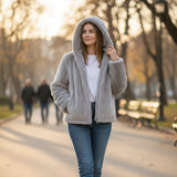 Long Grey Fur Jacket