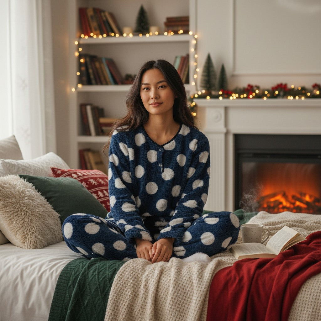 Navy Circles Fleece PJ