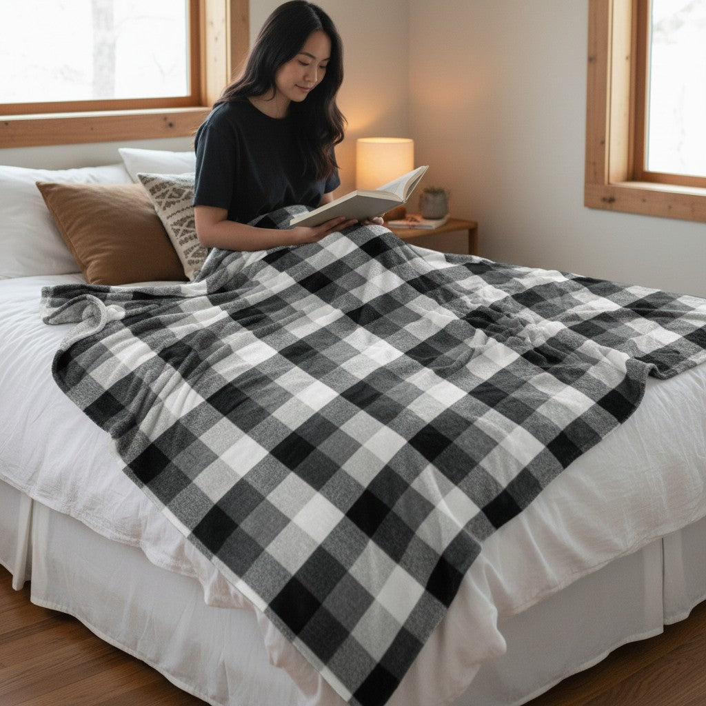 Grey Sqaures Blanket