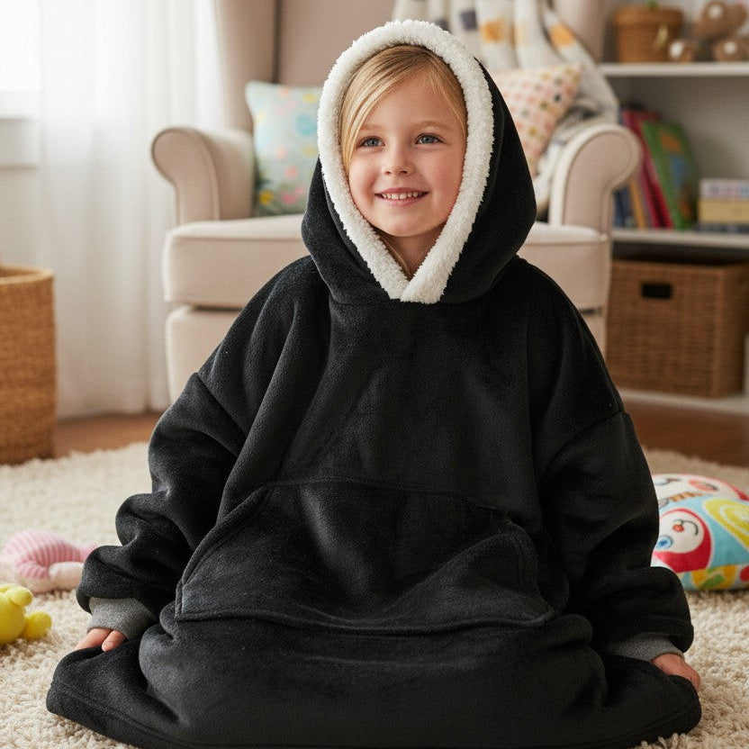Black kids hooded blanket