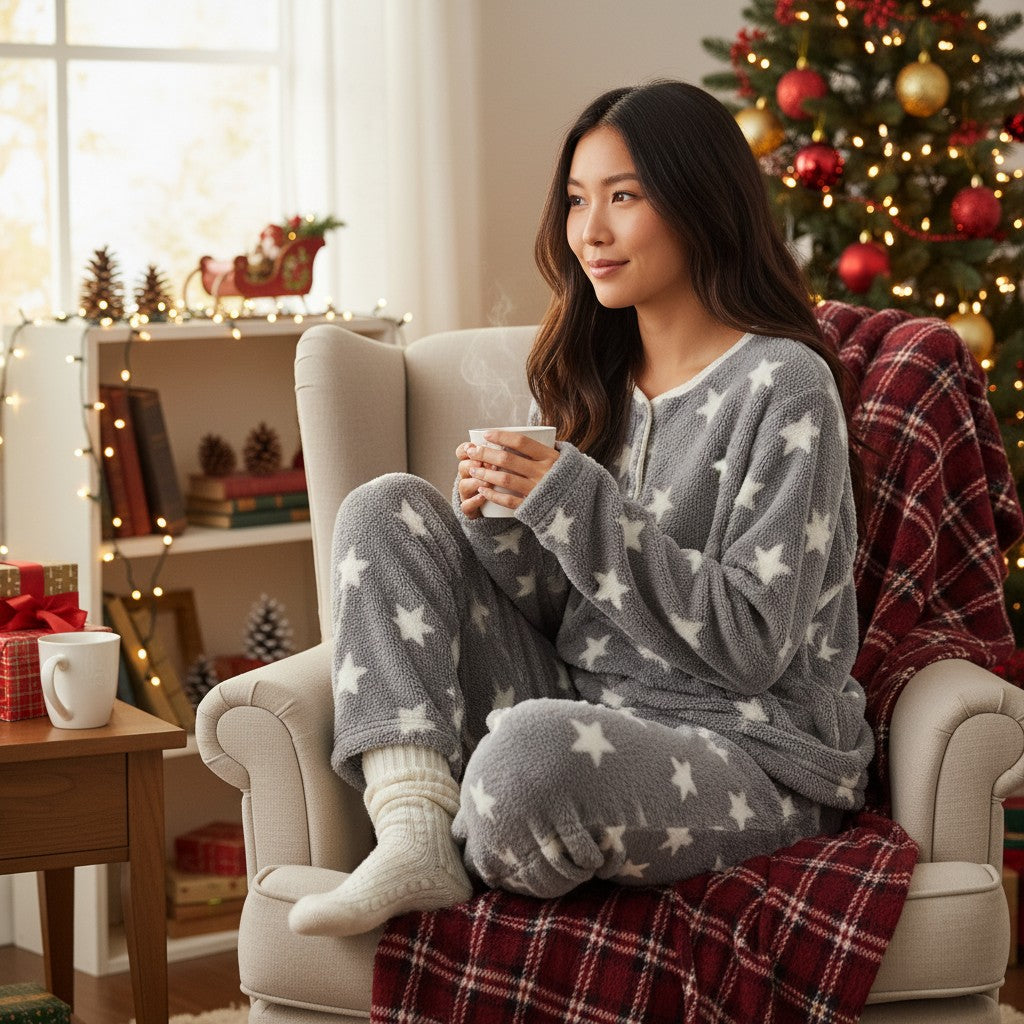 Grey Stars Fleece PJ