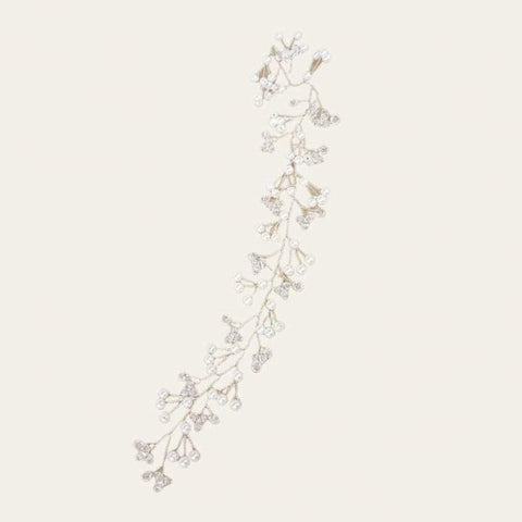 silver pearl headpiece for women