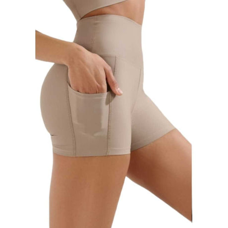 Beige Biker Shorts