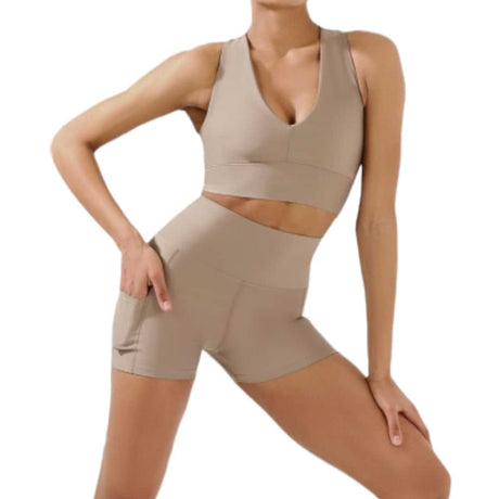 Beige Biker Shorts