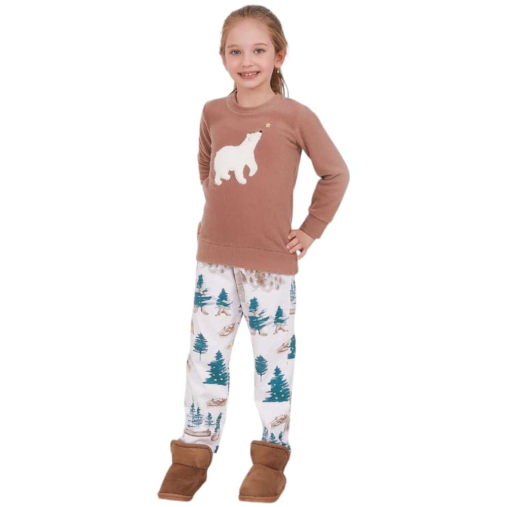 Beige Fleece Checkered PJ 2