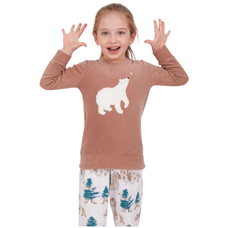 Beige Fleece Checkered PJ 2