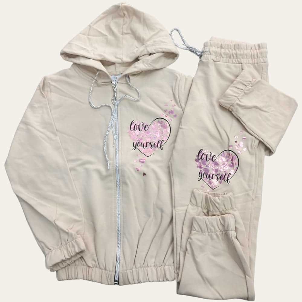 Beige Love Yourself Jogging Set