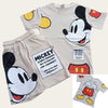 Beige Mickey Mouse Shorts Set 3
