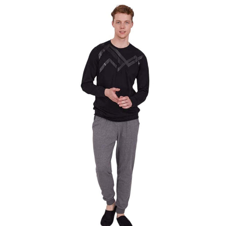 Black-Grey Simple Cotton P