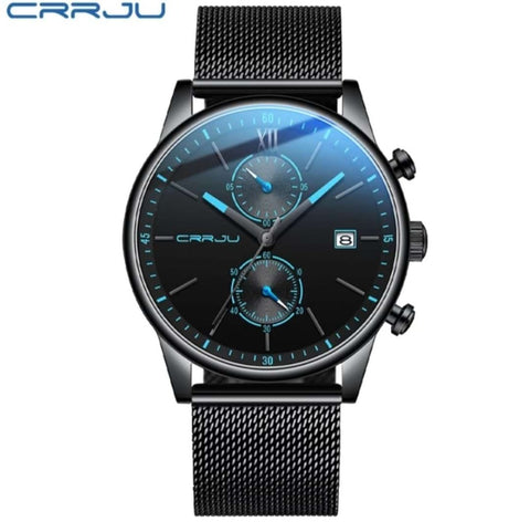 Black Blue Metal Crrju 19 Watch