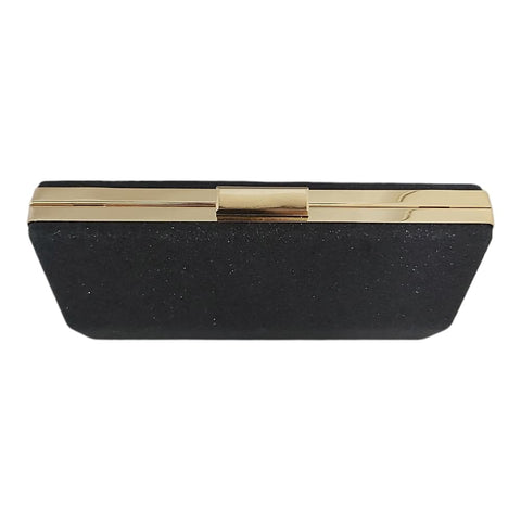 Black Glitter Chain Clutch  for women