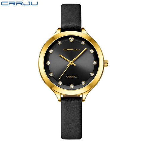 Black Leather Crrju 1 Watches