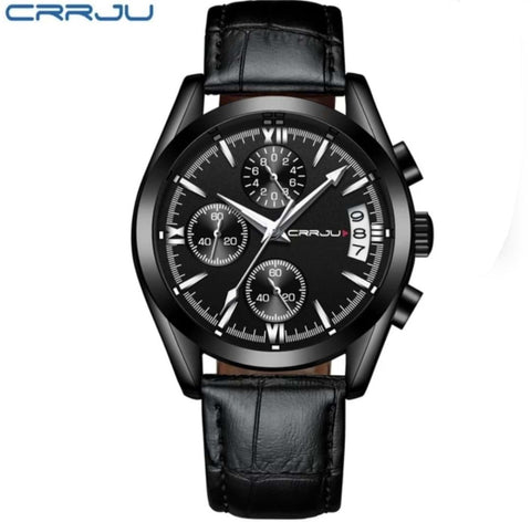Black Leather Crrju 2 Watches