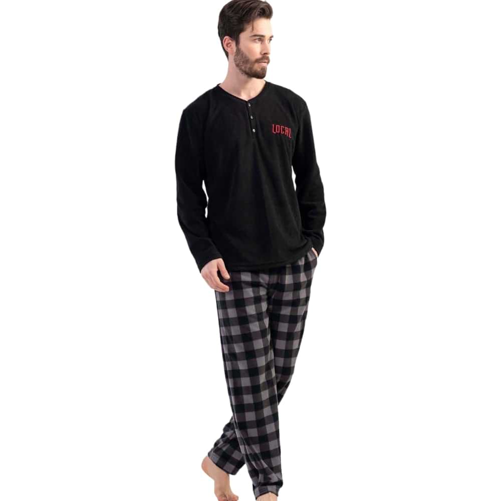Black Local Fleece PJ
