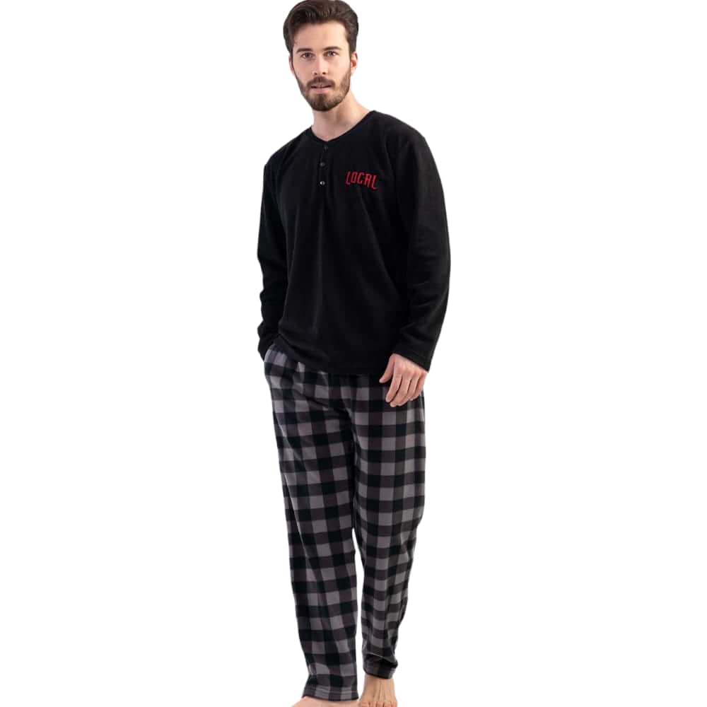Black Local Fleece PJ