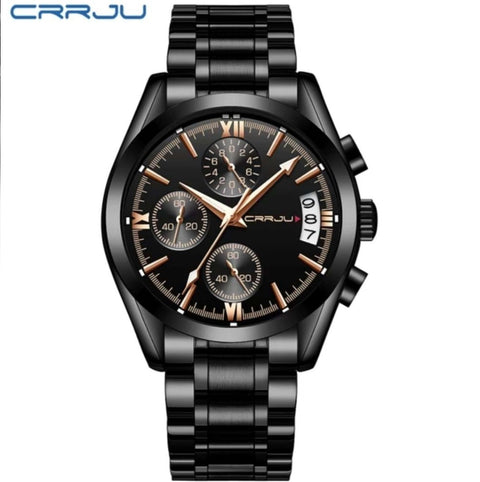 Black Rose Gold Metal Crrju 14 Watch