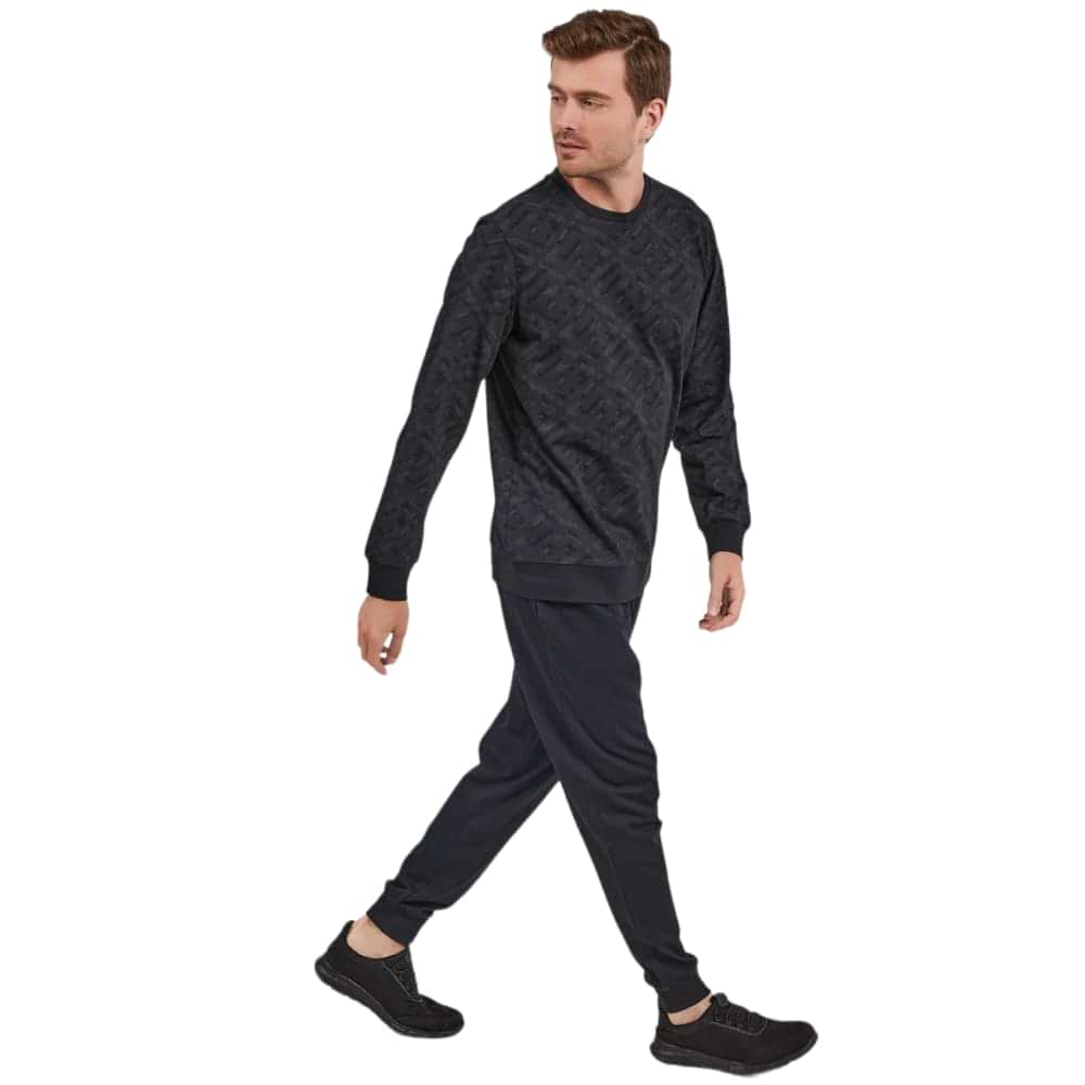 Black Simple Pattern Cotton PJ 