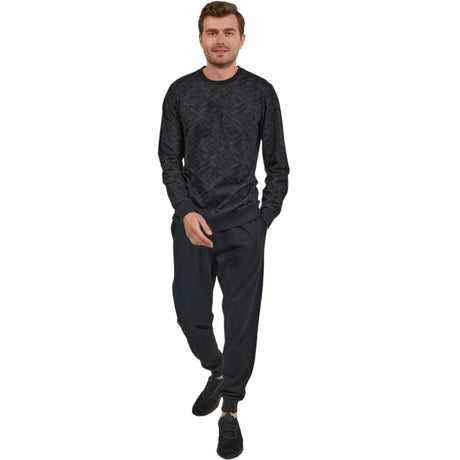 Black Simple Pattern Cotton PJ 