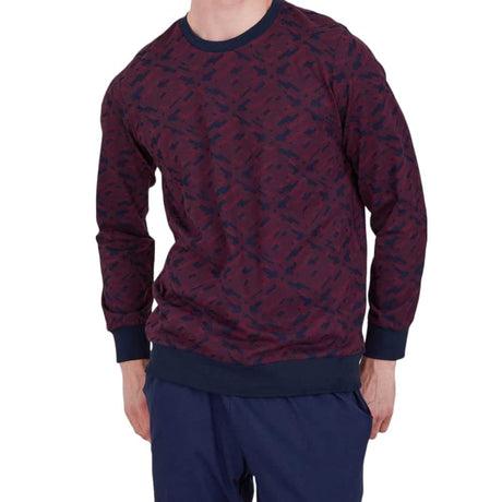 Burgundy Simple Pattern Cotton PJ 