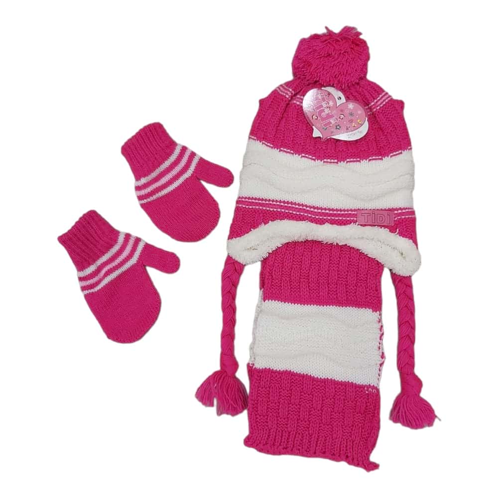 Fuchsia And White Simple Hat 