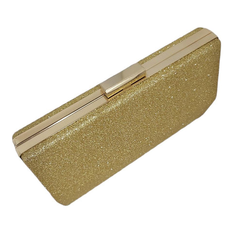 Gold Glitter Chain Clutch  for women