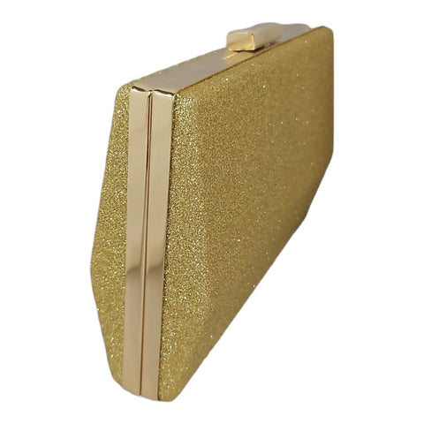 Gold Glitter Chain Clutch  for women