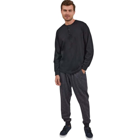 Grey-Black Checkered Cotton PJ