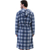Grey And Dark Blue Checkered Fleece Robe 1