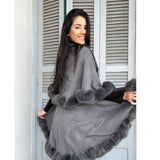 Grey Fur Poncho