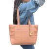 Pink Leather Tote Bag for women