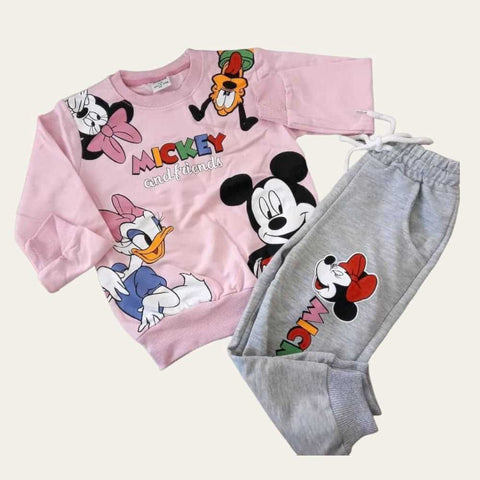 Pink And Grey Mickey & Friends Jogging Set 3