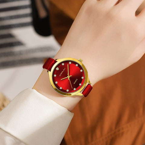 Red Leather Crrju 1 Watches