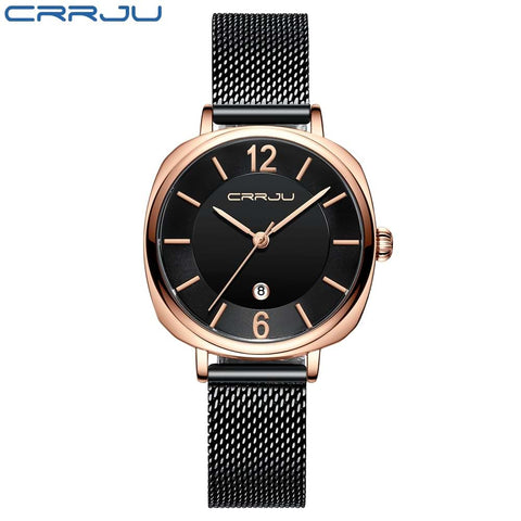 Rose Gold Black Crrju 5 Watches