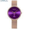 Rose Gold Purple Crrju Watches