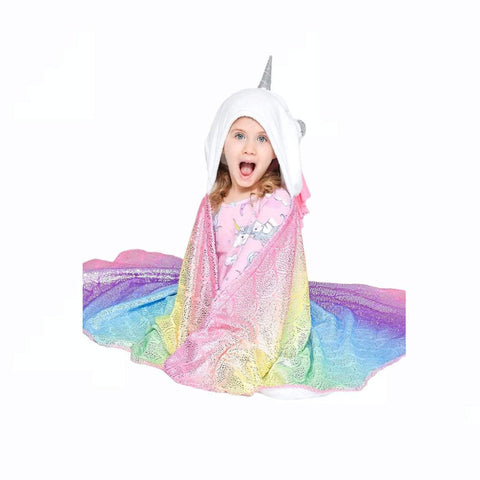 COLORFUL unicorn poncho for girls