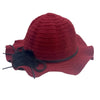 RED Straw Hat with a Pompom for women