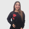 Black Red Heart Sweater
