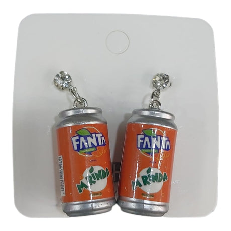 orange Soda Can Stud Earrings