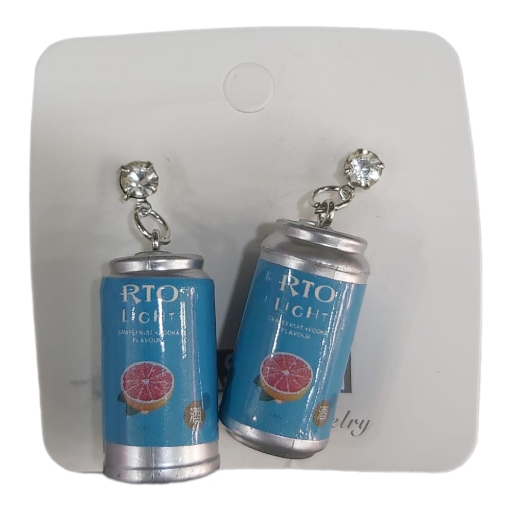 blue Soda Can Stud Earrings