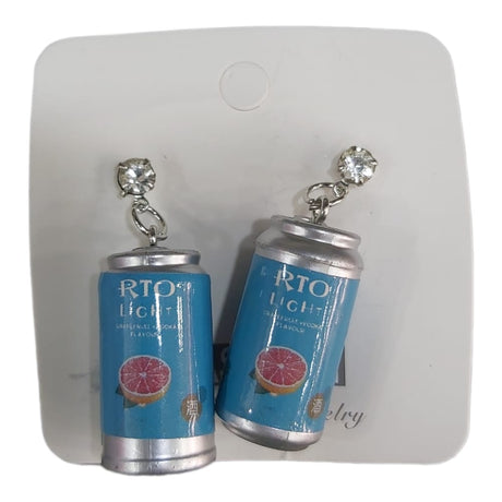 blue Soda Can Stud Earrings