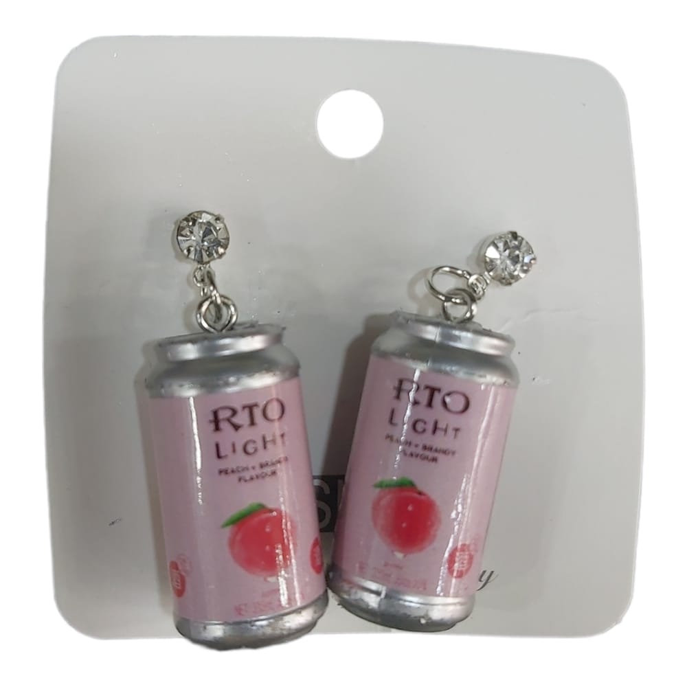 pink Soda Can Stud Earrings