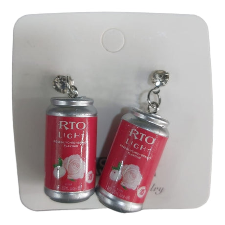 red Soda Can Stud Earrings